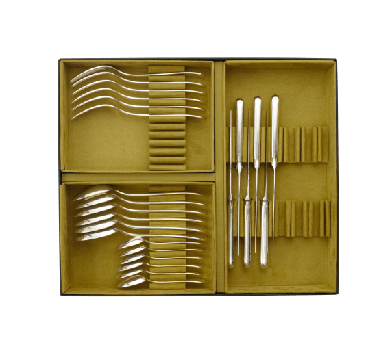 Christofle Perles シルバープレート スプーン 6本セット Flatware set for 6 people (24 pieces) Perles Silver plated